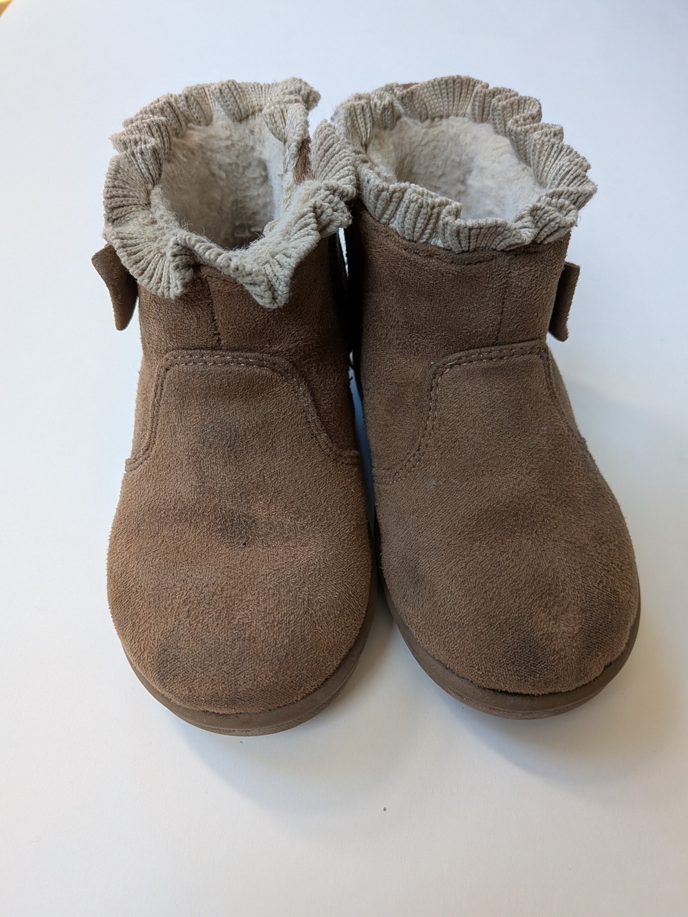 Brown Faux Suede Lined Booties